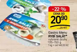 Flop Gastro Menu Rybí salát nabídka