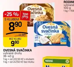 Flop Ovesná svačinka nabídka