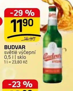 Flop Budvar světlé výčepní nabídka