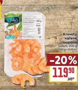 Billa Krevety vařené loupané balení nabídka