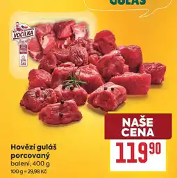 Billa Hovězí guláš porcovaný balení nabídka