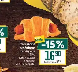 Billa Croissant s párkem z naší pece nabídka