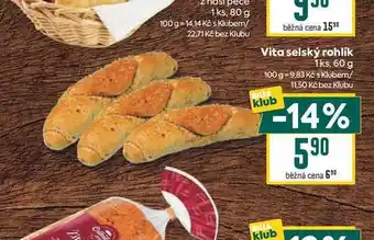 Billa Vita selský rohlík 1ks nabídka