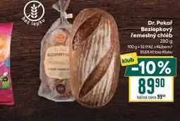 Billa Dr. Pekař Bezlepkový řemeslný chléb nabídka