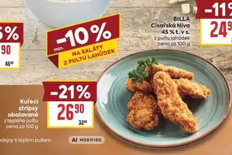 Billa Kuřecí stripsy obalované z teplého pultu cena za nabídka