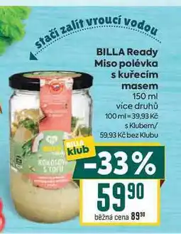 Billa BILLA Ready Miso polévka s kuřecím masem nabídka