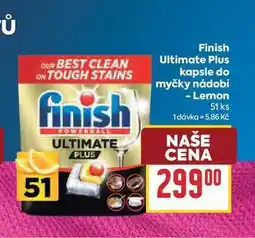 Billa Finish Ultimate Plus kapsle do myčky nádobí - Lemon 51 ks nabídka