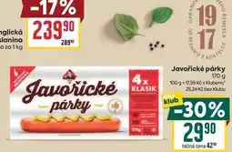 Billa Javořické párky nabídka