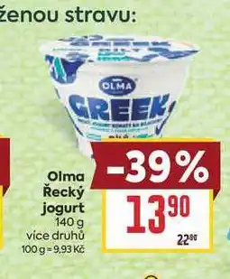 Billa Olma Řecký jogurt nabídka