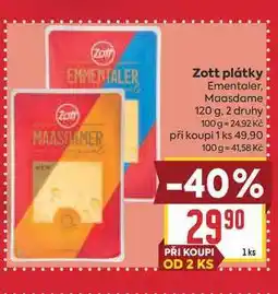 Billa Zott plátky Ementaler, Maasdame nabídka