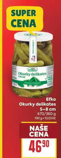 Billa Efko Okurky delikates 5-8 cm 670/360 g nabídka