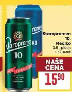 Billa Staropramen 10 0,51, plech nabídka