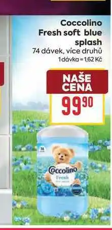 Billa Coccolino Fresh soft blue splash 74 dávek nabídka