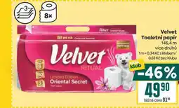 Billa Velvet Toaletní papír 146,4 m nabídka