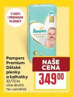 Billa Pampers Premium Dětské plenky a kalhotky 32/72 ks nabídka