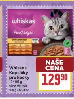 Billa Whiskas Kapsičky pro kočky 12× nabídka