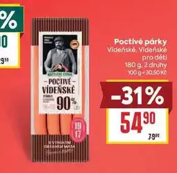 Billa Poctivé párky Vídeňské, Vídeňské pro děti nabídka