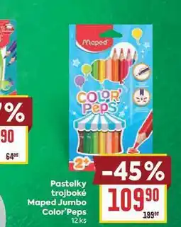 Billa Pastelky trojboké Maped Jumbo Color'Peps 12 ks nabídka