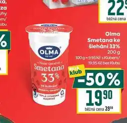 Billa Olma Smetana ke šlehání 33% nabídka