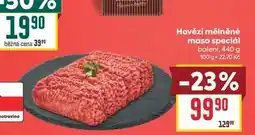 Billa Hovězí mělněné maso speciál baleni nabídka