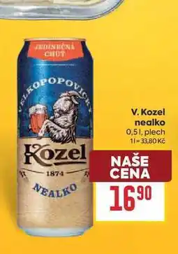 Billa V. Kozel nealko 0,51, plech nabídka
