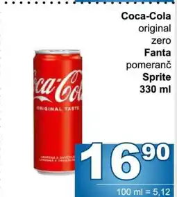Jip Coca-Cola original zero Fanta pomeranč Sprite nabídka