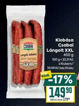 Billa Klobása Csabai Lángolt XXL nabídka
