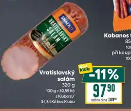Billa Vratislavský salám nabídka