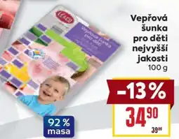 Billa Vepřová šunka pro děti nejvyšší jakosti nabídka