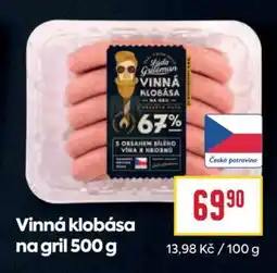 Billa Vinná klobása na gril 500 g nabídka