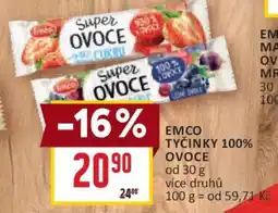 Billa EMCO TYČINKY 100% OVOCE nabídka