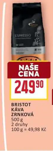 Billa BRISTOT KÁVA ZRNKOVÁ nabídka