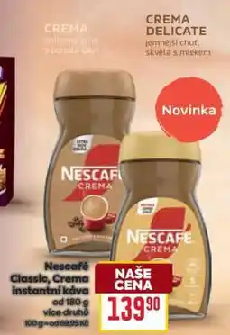 Billa Nescafé Classic, Crema instantní káva nabídka