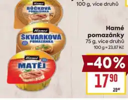 Billa HAMÉ POMAZÁNKY nabídka