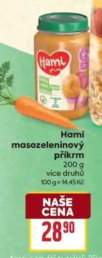 Billa Hami masozeleninový příkrm nabídka