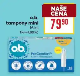 Billa o.b. Tampony mini nabídka