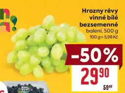 Billa Hrozny révy vinné bílé bezsemenné nabídka