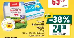 Billa TATRA/BOHEMILK Máslo nabídka