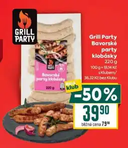 Billa Grill Party Bavorské party klobásky nabídka
