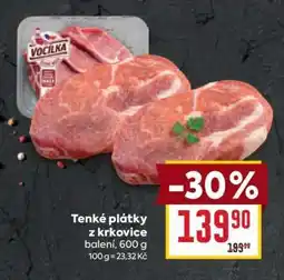Billa Tenké plátky z krkovice nabídka