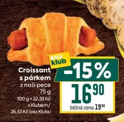 Billa Croissant s párkem nabídka
