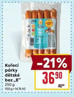 Billa Kuřecí párky dětské bez „E“ nabídka