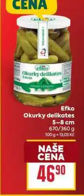 Billa Efko Okurky delikates 5–8 cm nabídka