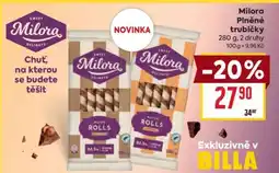 Billa Milora Plněné trubičky nabídka