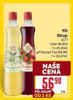 Billa Yo sirup nabídka
