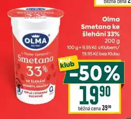 Billa Olma Smetana ke šlehání 33% nabídka