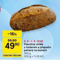 Tesco Pšeničný chléb s čedarem a jalapeño pečený na kameni nabídka