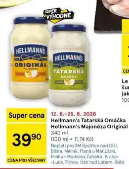 Tesco Hellmann's Tatarská omáčka Hellmann's Majonéza originál nabídka
