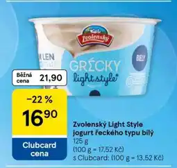 Tesco Zvolenský Light Style jogurt řeckého typu bílý nabídka