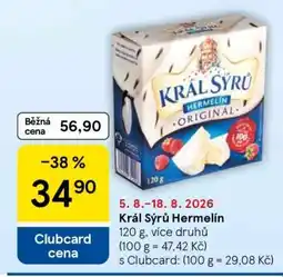 Tesco Král Sýrů Hermelín nabídka